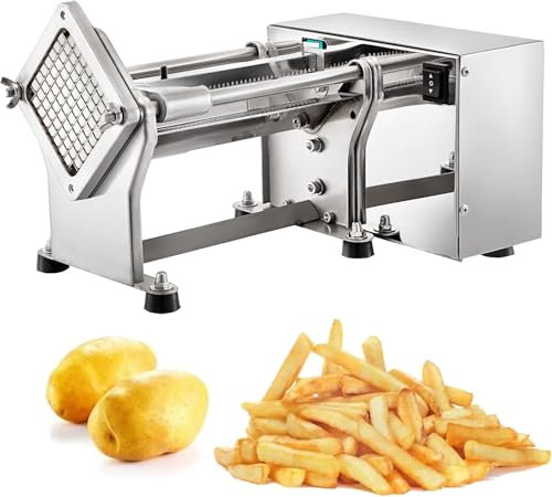 ZJGFCB French Fry Potato Cutter Machine, Electric Cutting Slicer Chipper Automatic Potato Cutter,Commercial Automatic Industrial Kitchen Restaurant Use Potato Chopper （3 Sizes Blades）
