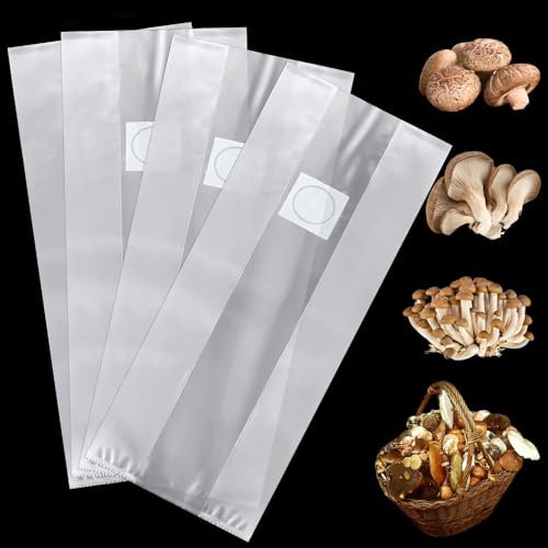KBIBCK 50 Pezzi Sacchetti Coltivazione Funghi, Borsa per Coltivazione di Funghi, Sacchetti per la Coltivazione di Funghi 32 x 50 cm, Coltivazione di Funghi, per la Coltivazione di Funghi