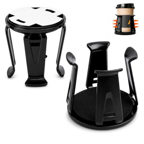 Bamyli 1 paire de porte-gobelets de voiture, porte-gobelets polyvalents pour voiture, porte-bouteilles auto-adhésifs pour boissons, café, cendrier, purificateur d'air, porte-gobelet universel pour
