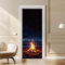 arricraft 2 pz adesivo porta Autoadesivo, 31.5X78.7 Adesivi Murali per Porte In PVC con Tema Falò Sul Mare e Cielo Catrame Decorazione per Camere Da Letto e Soggiorno