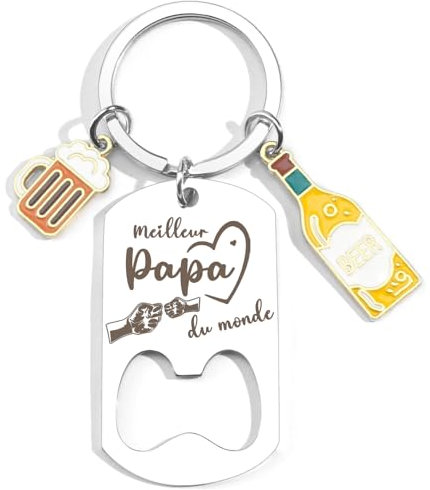 QTZXZX Cadeau de Papa Porte clés Papa Meilleur Papa, Porte-clefs Papa,Cadeau Baptême, Porte-clés Hommes de Fête des Pères, Noel Papa (7)