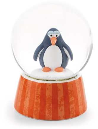 Schüttelkugel Pinguin Jorge Thunder 6,5cm - grau - Deko-Zubehör, Schneekugel, Glimmerkugel, Glaskugel – Geschenkidee für Freundschaft | 62462