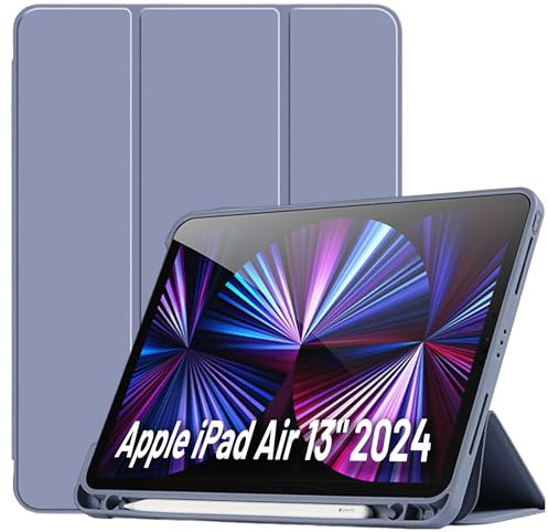 Alogy Custodia per Apple iPad Air 13 2024/2025, iPad Pro 12,9 pollici 2018-2022 Custodia per libro Smart Cover a libro con riattivazione automatica / sonno portapenne supporto supporto per tablet in