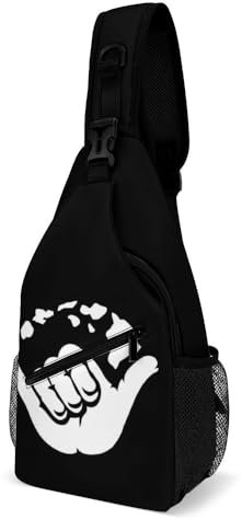 JZemdybill Umhängetasche, Aloha Hand Hawaii Brusttasche Sling Bag für Reisen Einkaufen Sport