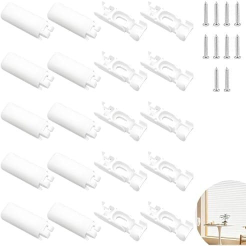 10 Kit 20 Stück Spannschuhe für Verspannte Plissees, Plissee Ersatzteile Klemmträger, Klemmträger Zubehör, Universal Plissee Zum Bohren Spannschuhe, für Stick und Fix Front Klebeplatten, Weiß