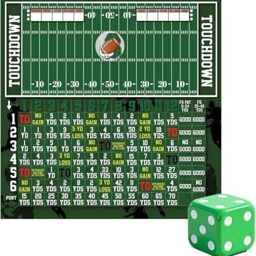 Generisch Football Dice Game – Das Tischspiel aus Holz für den Spieleabend mit der Familie, als Eisbrecher auf Partys und für unterwegs | Lustiges Knuckle Touchdown-Spiel mit 3 Würfeln (1Set)