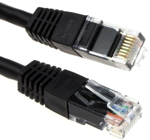 kenable Ethernet Network Cable Cat6 Gigabit RJ45 Full Copper Internet Patch Lead 0.15m Black