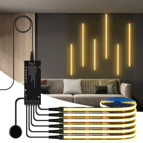 tlinkosta 6‑in‑1 Dimmable LED Light Wall Lighting Kit with Touch Switch | for Display Cabinet Wine Cabinet Showcase