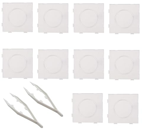 Bügelperlen Platten, 10 Stück Vorlagen und 2 Stück Zangen, 2.6 mm große Quadratische Schablonen, Kompatibel mit 14,5 mm,Bügelperlen Vorlagen für präzise Bastelarbeiten