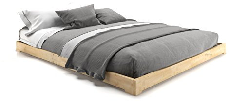 cinius Aus Holz Bett, japanische Bett, Modell Nokido 160x200 mit Lattenrosten, Mahagoni Farb