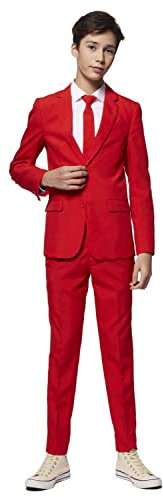 OppoSuits Lustige Verrückt Anzüge für Jungen 10 - 16 Jahre alt - Kommt mit Jacke, Hose und Krawatte Red Devil 170/176 EU (16Y)
