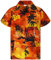 King Kameha Funky-Chemise-Hawaienne, Manche-Courte, Surf, Orange, 3XL