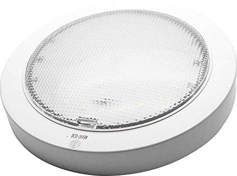 HugeAuto Plafonnier LED pour intérieur de véhicule récréatif - 12 V CC 9 W - Pour camping-car, caravane, camping-car, bateau - Chromé, blanc chaud