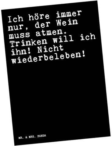 Mr. & Mrs. Panda Postkarte Ich höre immer nur,... - Geschenk, Weintrinker, Sprüche, kleine Aufmerksamkeit, Ansichtskarten, Zitate, Spruch Geschenke,