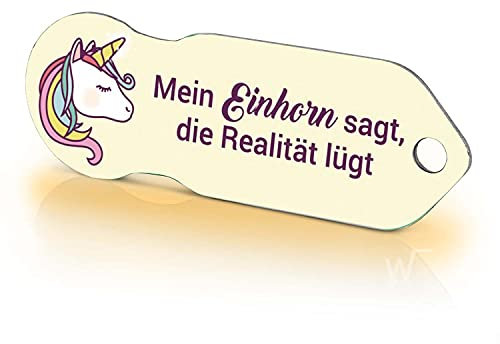 Einkaufswagenlöser ® Mein Einhorn / Entriegler für Einkaufswagen – inkl. 1 Jahr Schlüsselfundservice / Einkaufswagenchip abziehbar / Einkaufschip zum rausziehen / Schlüsselanhänger Metall / 1 Stück