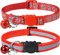 Taglory Reflektierend Katzenhalsband mit Sicherheitsverschluss und Glöckchen, 2-Stück Verstellbar Halsband Katze Kitten, 19-32cm Rot