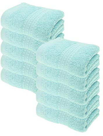 Julie Julsen® Bio Gästetuch-Set, 10 Gästetücher in 32 Farben erhältlich weich und saugstark Babyblau 30x50 cm