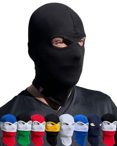 PGwear Sturmhaube Streifen und Uni viele Farben (schwarz)