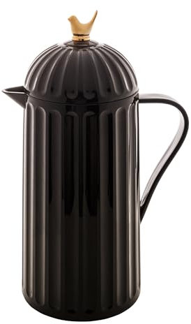 WOLFF Thermoskanne für Vögel, heiße oder kalte Getränke, doppelwandige Vakuum-Isolierkanne, auslaufsicherer Kaffeespender, Thermosflasche für kalte Getränke, Schwarz, 100 ml