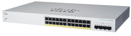 Cisco Business CBS220-24P-4G Smart Switch | 24 GE-Ports | PoE | 4x1G SFP | 3 Jahre eingeschränkte Hardwaregarantie (CBS220-24P-4G-EU)