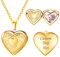 U7 Personalisiertes Herzmedallion Gold Damen Amulett zum Öffnen mit Foto zum Aufklappen Custom Herz Locket Kette Blumen Kettenanhänger Modeschmuck für Weihnacht Mädchen Mutter