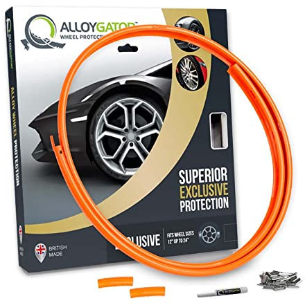 AlloyGator Ersatzprofil (Orange) – Für nur 1 Rad | Passend für Felgen bis 24 | Schutz vor Bordsteinkratzer | Außen-Zubehör ohne Klebstoff