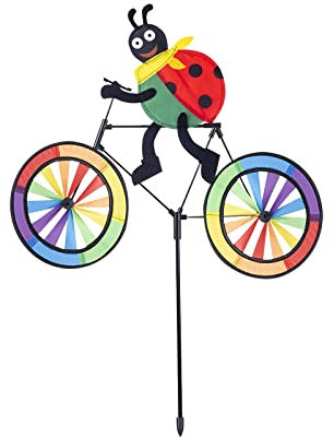 Colorful Regenbogen Garten Windmühle Drachen Fahrrad Hunde Windräder-Vogelabwehr Rasen Wind Garten Party Garten Rasen Pinwheels Wind Kites Dekoration (Marienkäfer, One Size)