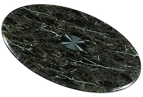 ZXFDM Tabletop Rotating Tray 24in Round Marble Lazy Susan Dining Table Turntable Large Table Rotating Servierplatte for Food Sharing,60-100cm