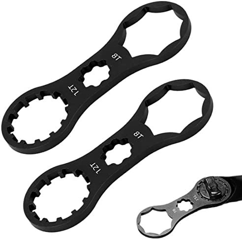 NIANOPKM 2 STÜCKE Fahrrad Vordergabel Reparatur Werkzeug für SR Suntour XCR/XCM/XCT/RST MTB Fahrrad Vordergabelkappe zum Entfernen und Installieren eines Schraubenschlüssels(Schwarz)