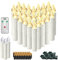 YUENFONG 30x LED Kerzen mit Timerfunktion Fernbedienung, Flammenlose Weihnachtskerzen mit Batterien, für Weihnachten, Weihnachtsdeko, Hochzeitsdeko, Warmweiß