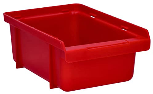 10 Stück Voxura Lagersichtbox Stapelbox Verpackungsdose Unterteil rot 184x124x73mm