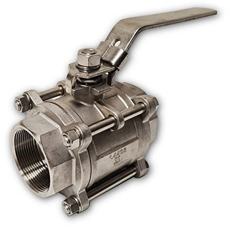 Kugelhahn Edelstahl V4A V2A 2 teilig mehrteilig Absperrhahn Hebelgriff Innengewinde beidseitiger Muffenanschluss 1/4 3/4 1 2 Zoll (1 1/4 Zoll, mehrteilig IG)
