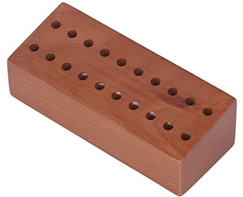 Porta Cacciavite in Legno, Espositore per Rack per Pinzette in Legno 20 Fori per Pinzette per Cacciavite da Orologiaio