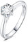 JewelryPalace 5mm 0.5ct Rund Zirkonia Solitär Promise Ring Damen, Braut Schmuck Set, Verlobungsring Damenring Ringe Silber 925 mit Stein für Frauen, Simulierte Diamant Jubiläum Eheringe Silberringe 57