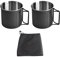 NUZAMAS Folding Cup 330 ml 304 Stainless Steel Coffee Tea Water Cup Portable Outdoor Camping Mug, Outdoor Accessories for Hiking Cooking Camping Pot Open Fire (Black)