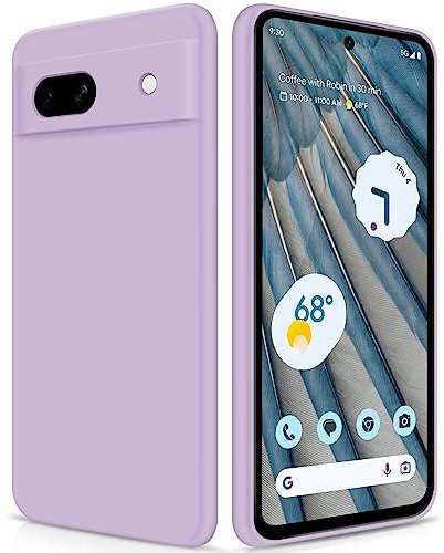 GiiYoon Coque pour Google Pixel 7A Case en Silicone, Etui de Protection Antichoc Etui Housse Silicone Ultra-Mince avec Couche Intérieure en Fibre et Protection pour Caméra, Violet
