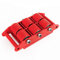 8T Transpaleta manual 6 roles ruedas carro para carro de patines de 360 ° carro de acero con ruedas de manipulación (rojo)