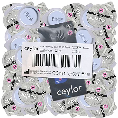 Ceylor Extra Strong 100 verstärkte Kondome, für Analverkehr, Großpackung für zuverlässige Sicherheit in jeder Stellung, verpackt im hygienischen Dösli für einfache Handhabung, Premium-Qualität
