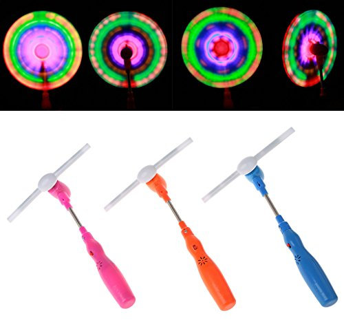 Reqeliou Bâton Musical à LED à Vent Jouet Moulinet Lumineux avec lumière Clignotante et colorée Fête de Vacances pour Enfants Cadeau préféré à Vent Ventilateur de Plafond sans lumière
