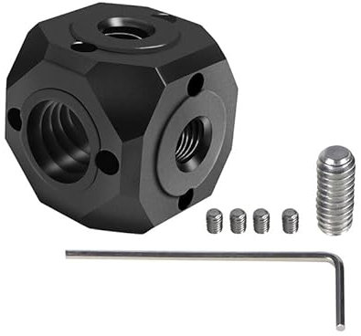 NovelGoal Screw Hole Bracket Magic Cubic Mount Adapter 1/4 3/8 Compatible with GoPro DSLR Cameras Cage Flash Microphone Monitor Tripod Bracket (Magic Cube A)