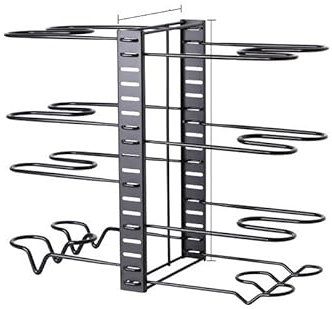 Organizador de sartenes de cocina, soporte de tapa de 8 niveles, bandeja de tabla de cortar para hornear, almacenamiento ajustable de utensilios de cocina para organizar ollas, sartenes, tapas,