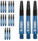 Ruthless Sting 5XS1759 Dart-Schäfte aus Polycarbonat, massiv, blau mit schwarzer Aluminiumoberfläche, kurz, 36 mm, 5 Sets mit 3 Schäften