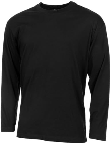 MFH US Shirt, Langarm, schwarz, 170 g/m² (as3, Alpha, x_l, Regular, Regular, schwarz)