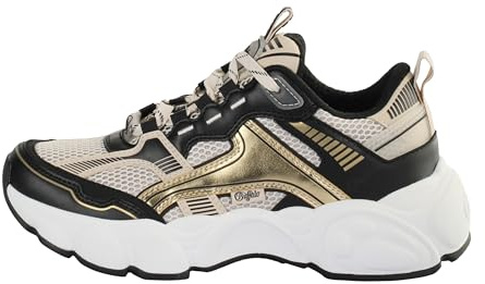 Buffalo Cld Run - Schwarz/Beige/Gold Kunstleder 37 EU