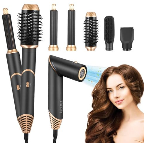 Cepillo Secador De Pelo, Air Styler set 5 en 1 Cepillo Secador, Thermal Brush, Cepillo Alisador, Imetec Air Wonder, Rizador de Pelo. Moldeador Pelo With Riza, Alisa, da Volumen, Alisa y Seca