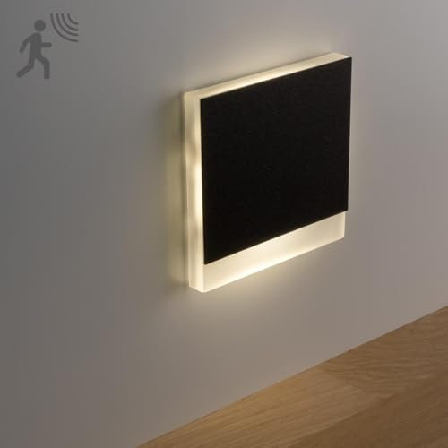 LongLife LED Treppenleuchten mit Bewegungsmelder eckig schwarz 1,5W - Lichtfarbe: CCT - Lichtaustritt: Orbis Einbauleuchte für Treppen, Flur