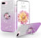 MOBISTAR® Bling Glitter Case for iPhone 7 Plus / 8 Plus 5.5'' - Sparkly Slim with 360° Ring Holder Kickstand Support Magnetic Car Mount Protective Cover (Purple)