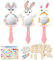 HAKOTOM 9 Stück Osterhase Spiegel Bastelset Mädchen Ostern Hase Holzspiegel DIY Holz Kaninchen Spiegel zum Bemalen Unvollendete Handspiegel Osterbasteln für Kinder Party Ostern Geschenk
