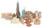 JTLB 17-teiliges Miniatur-Gebäude, Wahrzeichen der globalen Stadt, ägyptische Pyramiden-Modellbausatz, Weltstadt-Figuren, pädagogisches und dekoratives Spielzeug für Kinder und Sammler