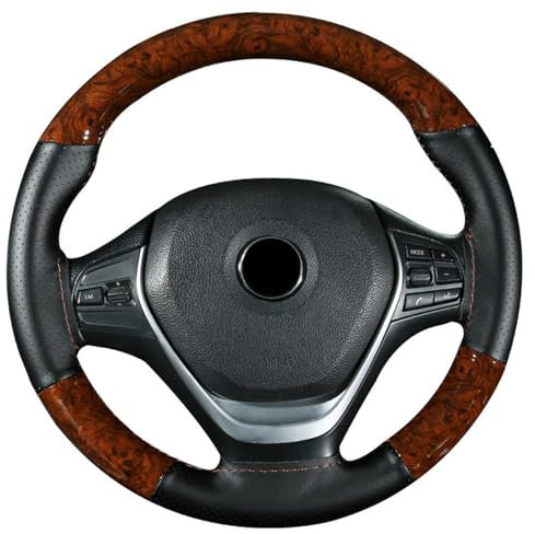 Lenkradhülle Für 37~38 cm Holz DIY Auto Leder Lenkradbezug 1 Stück Lenkrad Geflecht Abdeckung Auto Lenkradbezug